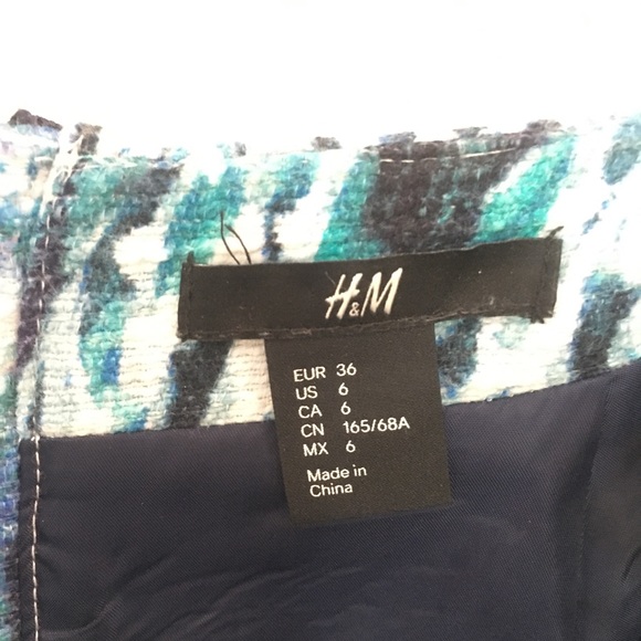 Navy teal white patterned skirt - Picture 2 of 3